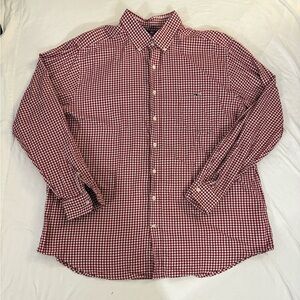 Vineyard Vines Gingham Slim Fit Button Up Whale Tucker Shirt Men's 2XL XXL Red